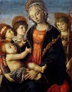 BOTTICELLI, Sandro The Virgin and Child with Two Angels and the Young St John the Baptist oil painting